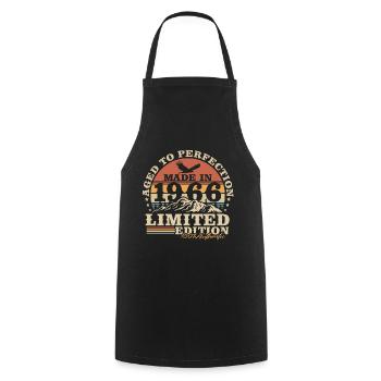 Vintage, 1966, Vintage Retro, Cadeau d’anniversaire - Tablier de cuisine - noir - Devant - AI Model Male 185 dark (185cm)