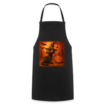 Cadeau de costume effrayant de chat d’Halloween - Tablier de cuisine - noir - Devant - AI Model Male 185 dark (185cm)