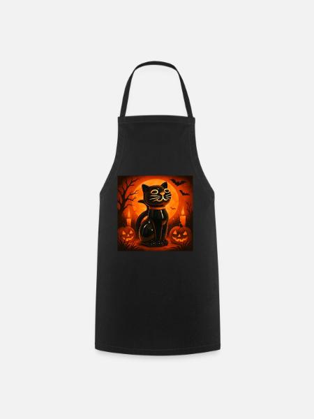 Grusel Katze Halloween Geschenk - Kochschürze - Schwarz