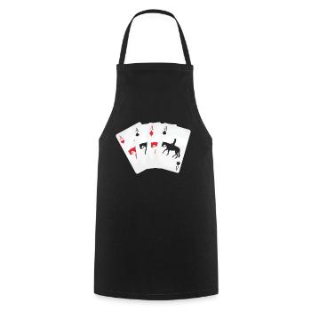 Kartenspiel Westernreiter - Kochschürze - Schwarz - Vorne - AI Model Male 185 dark (185cm)