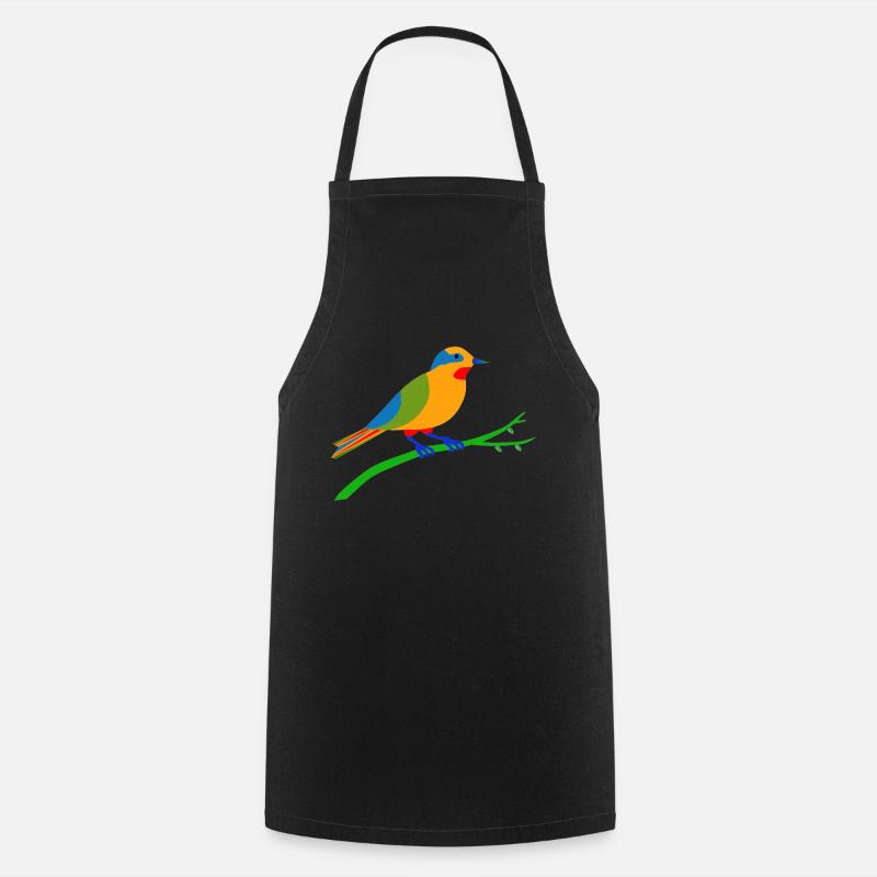 mehrfarbiger vogel - Tablier de cuisine - noir