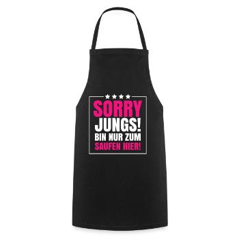 Drinking Girl Party Wife Gift Celebrate Funny - Cooking Apron - black - Front - AI Model Male 185 dark (185cm)
