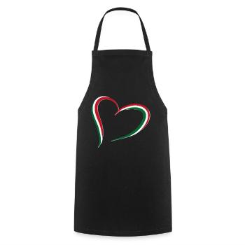 heart flag italy - Cooking Apron - black - Front - AI Model Male 185 dark (185cm)