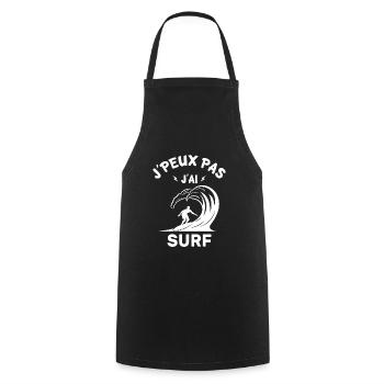 J'peux pas j'ai surf - Tablier de cuisine - noir - Devant - AI Model Male 185 dark (185cm)