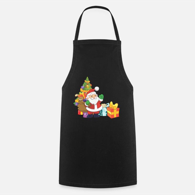 Weihnachtsmann - Kochschürze - Schwarz