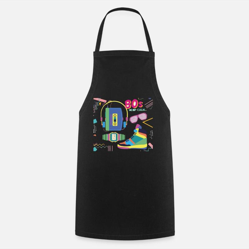 80s Keep Calm Eighties eighties - Cooking Apron - black