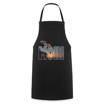 Moin (Motiv: St. Peter Ording) - Kochschürze - Schwarz - Vorne - AI Model Male 185 dark (185cm)