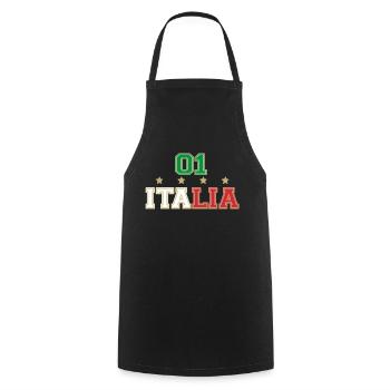 Italien, Italia, Italy, Logo, I Love Italy - Kochschürze - Schwarz - Vorne - AI Model Male 185 dark (185cm)