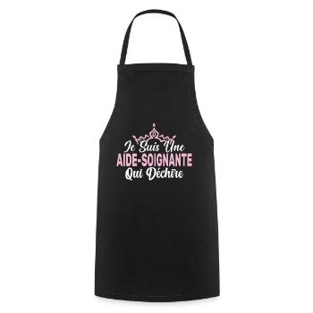 Je Suis Une Aide Soignante Qui Déchire Cadeau - Tablier de cuisine - noir - Devant - AI Model Male 185 dark (185cm)
