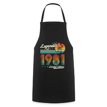 Legendär seit 1981 Jahrgang Geburtstag Retro - Kochschürze - Schwarz - Vorne - AI Model Male 185 dark (185cm)