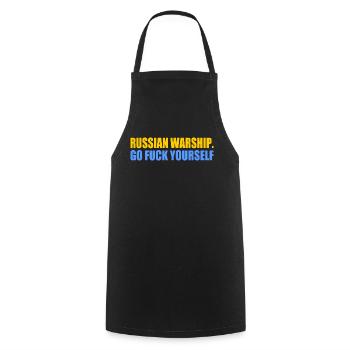 russian warship go f yourself - Tablier de cuisine - noir - Devant - AI Model Male 185 dark (185cm)