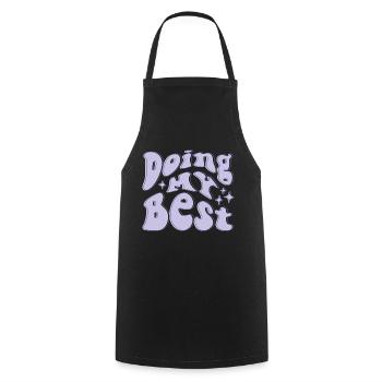 Doing My Best violet - Cooking Apron - black - Front - AI Model Male 185 dark (185cm)
