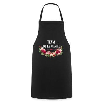 team de la Mariée evjf t-shirt assorti floral - Tablier de cuisine - noir - Devant - AI Model Male 185 dark (185cm)