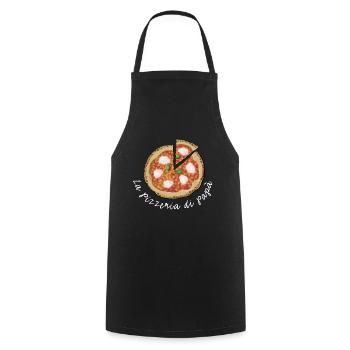 pizzeria di papa - Kochschürze - Schwarz - Vorne - AI Model Male 185 dark (185cm)