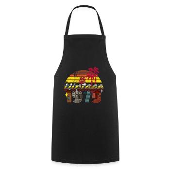 Born 1975 Retro 47 Birthday Gift - Cooking Apron - black - Front - AI Model Male 185 dark (185cm)