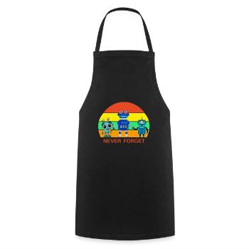 Drôle vintage Retro ROBOTS - N’oubliez jamais le design - Tablier de cuisine - noir - Devant - AI Model Male 185 dark (185cm)