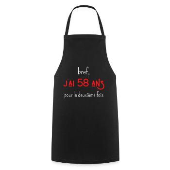 bref j'ai un 58 ans pour la deuxième fois - Tablier de cuisine - noir - Devant - AI Model Male 185 dark (185cm)