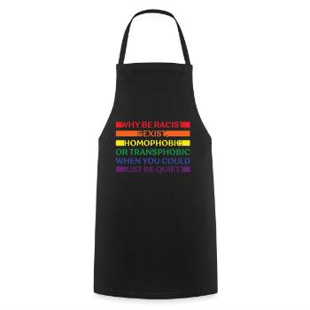 LGBTQ Nonbinary Colorful Rainbow Flag LGBTQ+ Pride - Cooking Apron - black - Front - AI Model Male 185 dark (185cm)