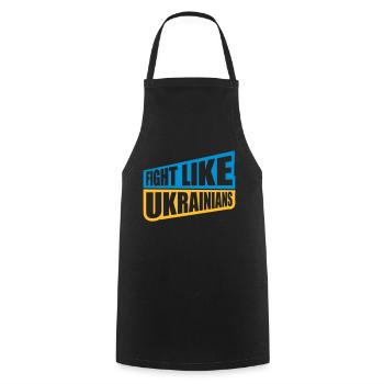 se battre comme citation des ukrainiens - Tablier de cuisine - noir - Devant - AI Model Male 185 dark (185cm)