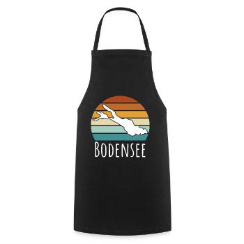 Retro Bodensee Konstanz - Kochschürze - Schwarz - Vorne - AI Model Male 185 dark (185cm)