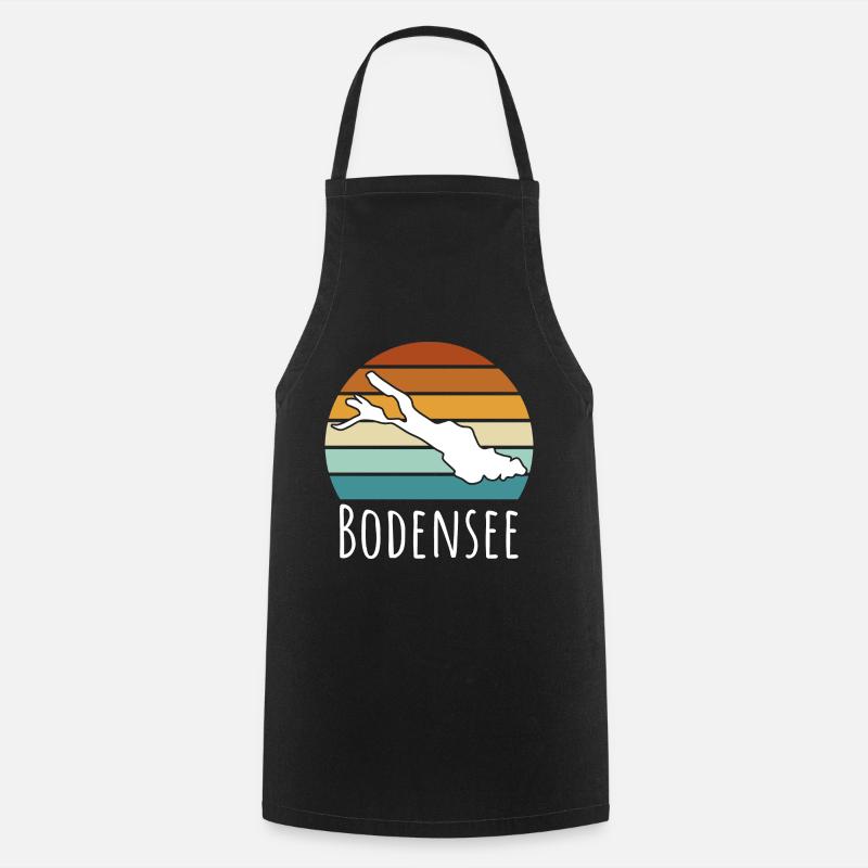 Retro Bodensee Konstanz - Kochschürze - Schwarz