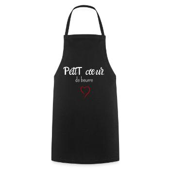 Petit cœur de beurre - Tablier de cuisine - noir - Devant - AI Model Male 185 dark (185cm)