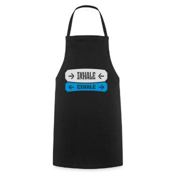 Inspirez expirez Yoga citation - Tablier de cuisine - noir - Devant - AI Model Male 185 dark (185cm)