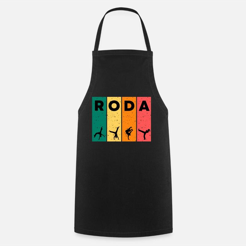 RODA T-Shirt | Capoeira Design - Cooking Apron - black