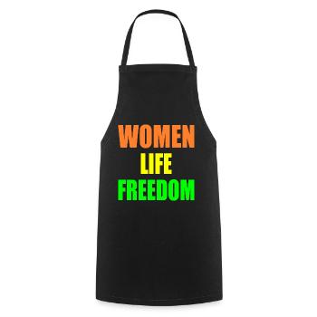 Women life freedom - Tablier de cuisine - noir - Devant - AI Model Male 185 dark (185cm)