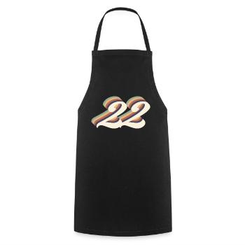 22ème anniversaire vintage - Tablier de cuisine - noir - Devant - AI Model Male 185 dark (185cm)