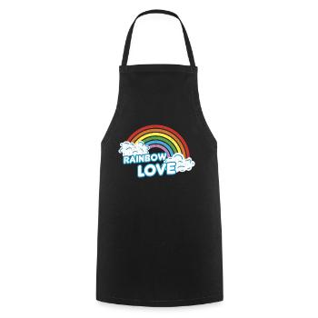 LGBT Rainbow Love - Tablier de cuisine - noir - Devant - AI Model Male 185 dark (185cm)