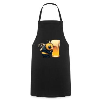 Sweet bee with special nectar: beer - Cooking Apron - black - Front - AI Model Male 185 dark (185cm)