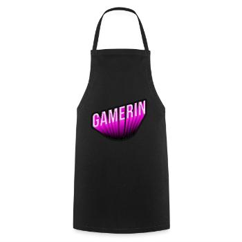 Gamerin 3D NEON PINK - Kochschürze - Schwarz - Vorne - AI Model Male 185 dark (185cm)