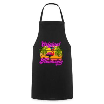 Original Flamazing Flamingo Summer Party Celebrations - Cooking Apron - black - Front - AI Model Male 185 dark (185cm)