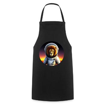 Astronaut Löwe im Sonnenuntergang - Kochschürze - Schwarz - Vorne - AI Model Male 185 dark (185cm)