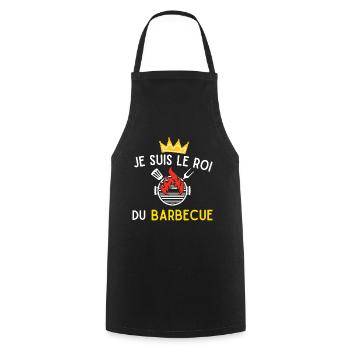 JE SUIS LE ROI DU BARBECUE - Tablier de cuisine - noir - Devant - AI Model Male 185 dark (185cm)