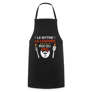 Tablier Roi du barbecue la légende - Tablier de cuisine - noir - Devant - AI Model Male 185 dark (185cm)
