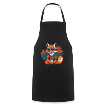 Cool fox with sunglasses - Cooking Apron - black - Front - AI Model Male 185 dark (185cm)