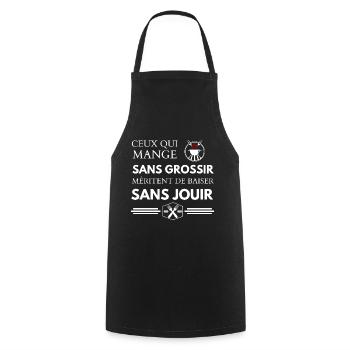 CEUX QUI MANGE sans grossir - Tablier de cuisine - noir - Devant - AI Model Male 185 dark (185cm)