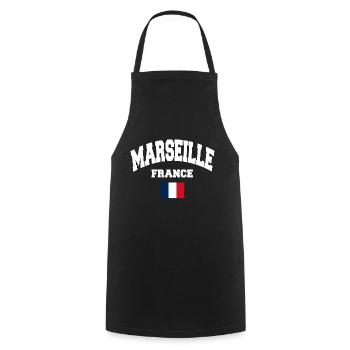 Marseille - Tablier de cuisine - noir - Devant - AI Model Male 185 dark (185cm)
