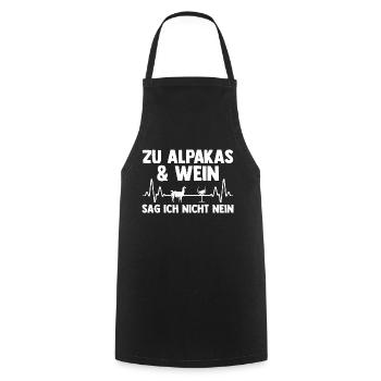 Wein Alpaka - Kochschürze - Schwarz - Vorne - AI Model Male 185 dark (185cm)