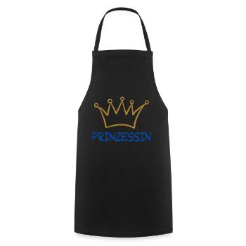 PRINZESSIN 1 - Kochschürze - Schwarz - Vorne - AI Model Male 185 dark (185cm)