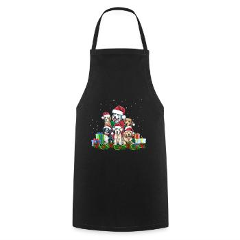 Dog Christmas - Cooking Apron - black - Front - AI Model Male 185 dark (185cm)