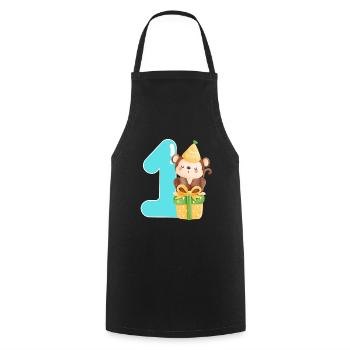 1st birthday. first birthday - Cooking Apron - black - Front - AI Model Male 185 dark (185cm)