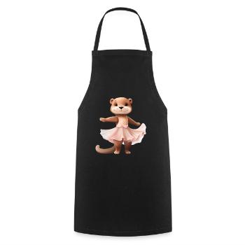 Otter Ballerina Ballet Dancer - Cooking Apron - black - Front - AI Model Male 185 dark (185cm)