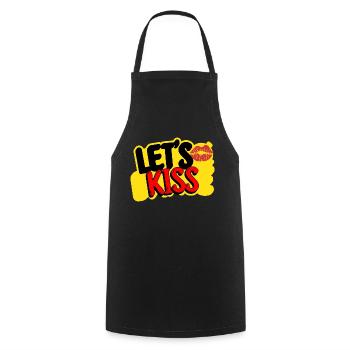 Embrassons-nous : parce qu’il y a de l’amour dans l’air ! - Tablier de cuisine - noir - Devant - AI Model Male 185 dark (185cm)