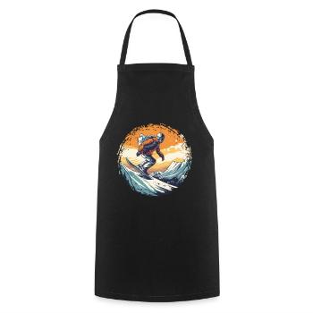 Snowboarding or skiing and then après ski - Cooking Apron - black - Front - AI Model Male 185 dark (185cm)