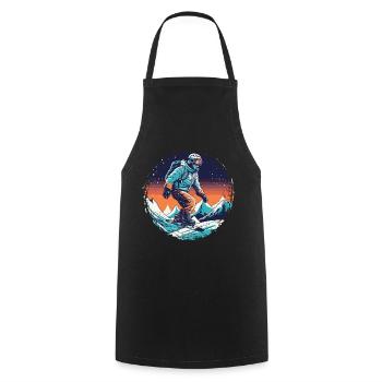 Snowboarding or skiing and then après ski - Cooking Apron - black - Front - AI Model Male 185 dark (185cm)