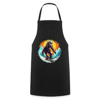 Snowboarding or skiing and then après ski - Cooking Apron - black - Front - AI Model Male 185 dark (185cm)
