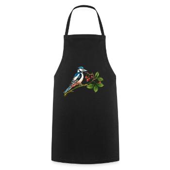 Bunter Vogel - Kochschürze - Schwarz - Vorne - AI Model Male 185 dark (185cm)